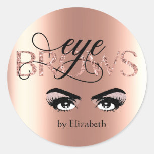 Roze Gouden Wenkbrauw Tinting Microblading Threadi Ronde Sticker