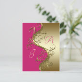 Roze gouden  wervelingen Bewaar de datum Aankondigingskaart (Staand voorkant)
