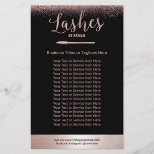 Roze Gouden Wimper Extenties Schoonheidssalon Flyer