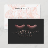 Roze Gouden Wimpers | Cadeaubon (Voorkant / Achterkant)