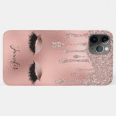 Roze Gouden Wimpers Luxe Schittering Case-Mate iPhone Case (Achterkant (horizontaal))