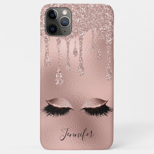 Roze Gouden Wimpers Luxe Schittering Case-Mate iPhone Case (Achterkant)