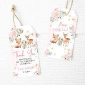 Roze gouden winter ONEderland verjaardagdank u lab Cadeaulabel