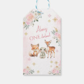 Roze gouden winter ONEderland verjaardagdank u lab Cadeaulabel (Achterkant)