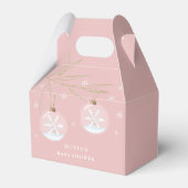 Roze Gouden Winter Sneeuwvlok Baby shower Bedankdoosjes (Voorkant Zijde)