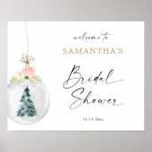 Roze gouden Winter vrijgezellenfeest welkomstbord Poster (Voorkant)