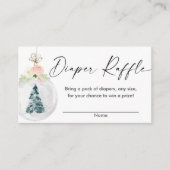 Roze gouden winterkerstboomkleerkaart informatiekaartje (Voorkant)