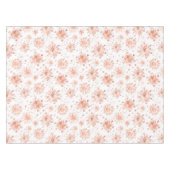 Roze Gouden Wintervlokken op Wit Tafelkleed (Voorkant (Horizontaal))