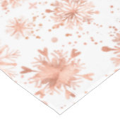 Roze Gouden Wintervlokken op Wit Tafelkleed (Gekanteld)