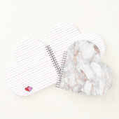 Roze Gouden Witte Marmeren Sjabloon Hartvormig Notitieboek (Binnen)