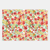 Roze gouden witte Waterverf Floral Pattern Inpakpapier Vel (Voorkant 3)