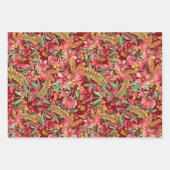 Roze gouden witte Waterverf Floral Pattern Inpakpapier Vel (Voorkant 2)