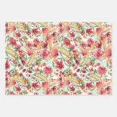 Roze gouden witte Waterverf Floral Pattern Inpakpapier Vel (Voorkant)