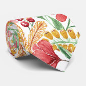 Roze gouden witte Waterverf Floral Pattern Stropdas (Opgerold)