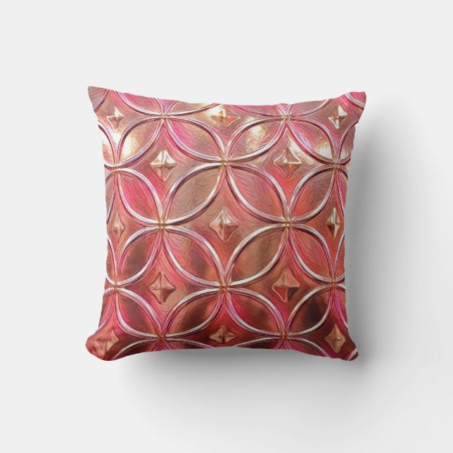 Roze Gouden Worp Kussen (Voorkant)