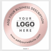 Roze Gouden Zakelijk Logo Website Autoraam Sticker (Vel)
