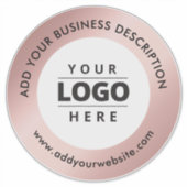 Roze Gouden Zakelijk Logo Website Autoraam Sticker (Voorkant)