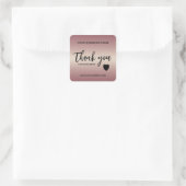 Roze Gouden Zakelijke Dank Je Sticker (Tas)
