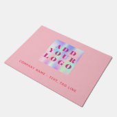 Roze gouden zaken logo deurmat (Schuin)