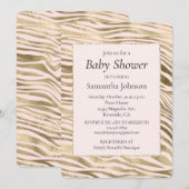Roze Gouden Zebra Dierenprint Kaart (Voorkant / Achterkant)