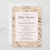 Roze Gouden Zebra Dierenprint Kaart (Voorkant)