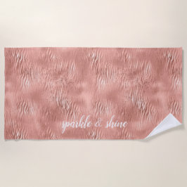 Roze Gouden Zebraprint Strandlaken