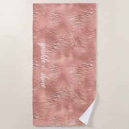 Roze Gouden Zebraprint Strandlaken