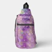 Roze gouden zeemeermin schubben sling bag (Voorkant)