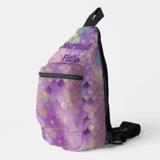 Roze gouden zeemeermin schubben sling bag