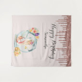 Roze Gouden Zeemeermin Verjaardag Achtergrond Foto Wandkleed (Voorkant (horizontaal))