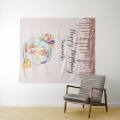 Roze Gouden Zeemeermin Verjaardag Achtergrond Foto Wandkleed (In Situ (horizontaal))