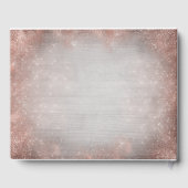 Roze Gouden Zeester Tropisch Strand Bruiloft Gastenboek (Achterkant)