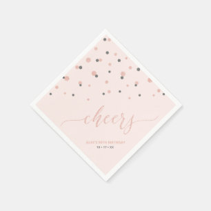 Roze gouden zeshoek confetti proost aangepaste fee servet