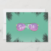 Roze & Gouden Zonnebril Blauwgroen Sweet 16 Pool P Kaart (Achterkant)