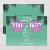 Roze & Gouden Zonnebril Blauwgroen Sweet 16 Pool P Kaart (Voorkant / Achterkant)