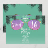 Roze & Gouden Zonnebril Blauwgroen Zomerzoet 16 Fe Kaart (Voorkant / Achterkant)