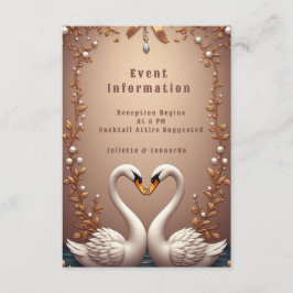 💍 Roze Gouden Zwaan Huwelijksdetails Insteek Them Informatiekaartje