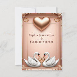 💍 Roze gouden zwanen Trouwdecoratie 💍 Save The Date