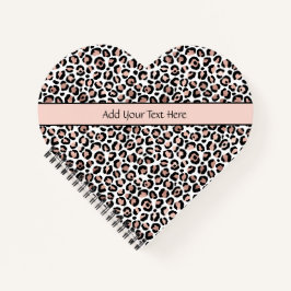 Roze gouden zwart luipaardprint trendy chic hart notitieboek