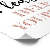 Roze Gouden Zwarte Confetti Help Uzelf Bord Poster (Hoek)