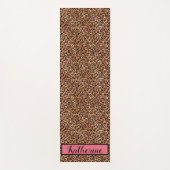 Roze gouden zwarte luipspuiten Afdrukmonogrammen Yogamat (Voorkant)