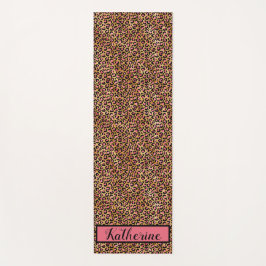 Roze gouden zwarte luipspuiten Afdrukmonogrammen Yogamat