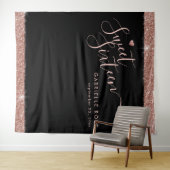 Roze Gouden Zwarte Sweet 16 Glitter Foto Achtergro Wandkleed (In Situ (horizontaal))