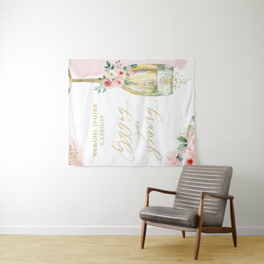 Roze goudflens/Champagne Glass Brunch Backdrop Wandkleed (In Situ (horizontaal))