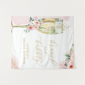 Roze goudflens/Champagne Glass Brunch Backdrop Wandkleed (Voorkant (horizontaal))