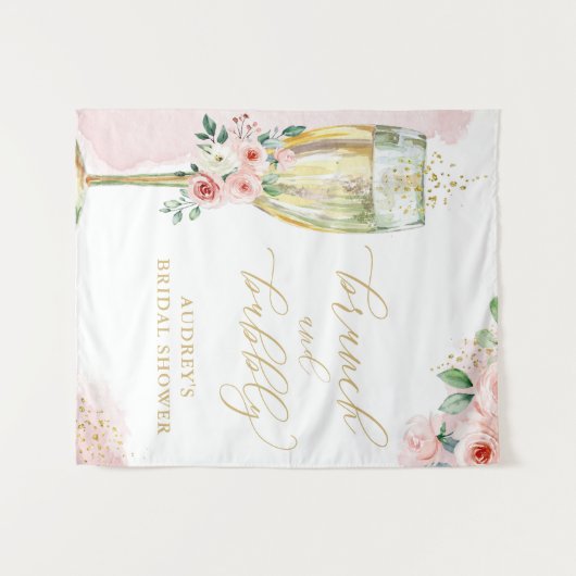 Roze goudflens/Champagne Glass Brunch Backdrop Wandkleed (Voorkant (horizontaal))