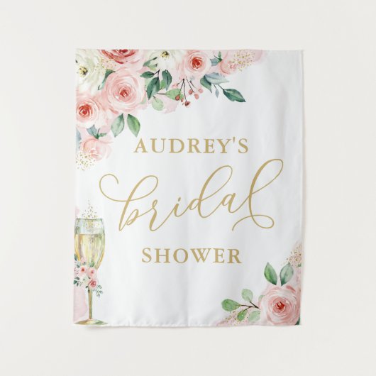 Roze goudflens/Champagne Glass Shower Backdrop Wandkleed (Voorkant)