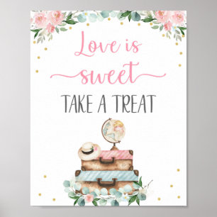 Roze goudflessetiket voor het behandelen van Vrijg Poster