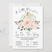 Roze goudflora Baby shower Uitnodiging (Voorkant)