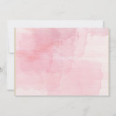 Roze goudfloreel Baptisme / Christening Uitnodigin Kaart (Achterkant)